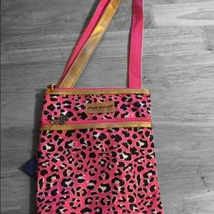 - - New Pink Leopard Simply Southern  Crossbody New